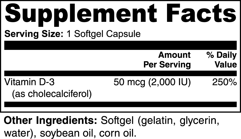 Gloxy Care Vitamin D3 2,000 IU